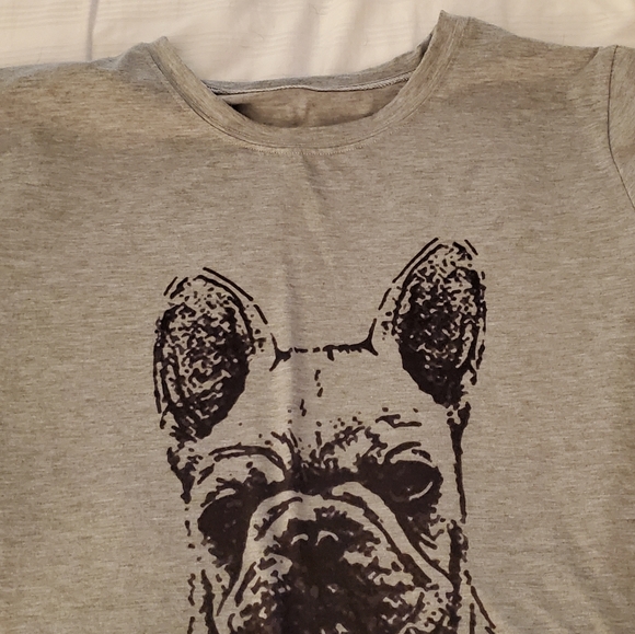 Grey shirt sleeve t-shirt Frenchie - Picture 3 of 3